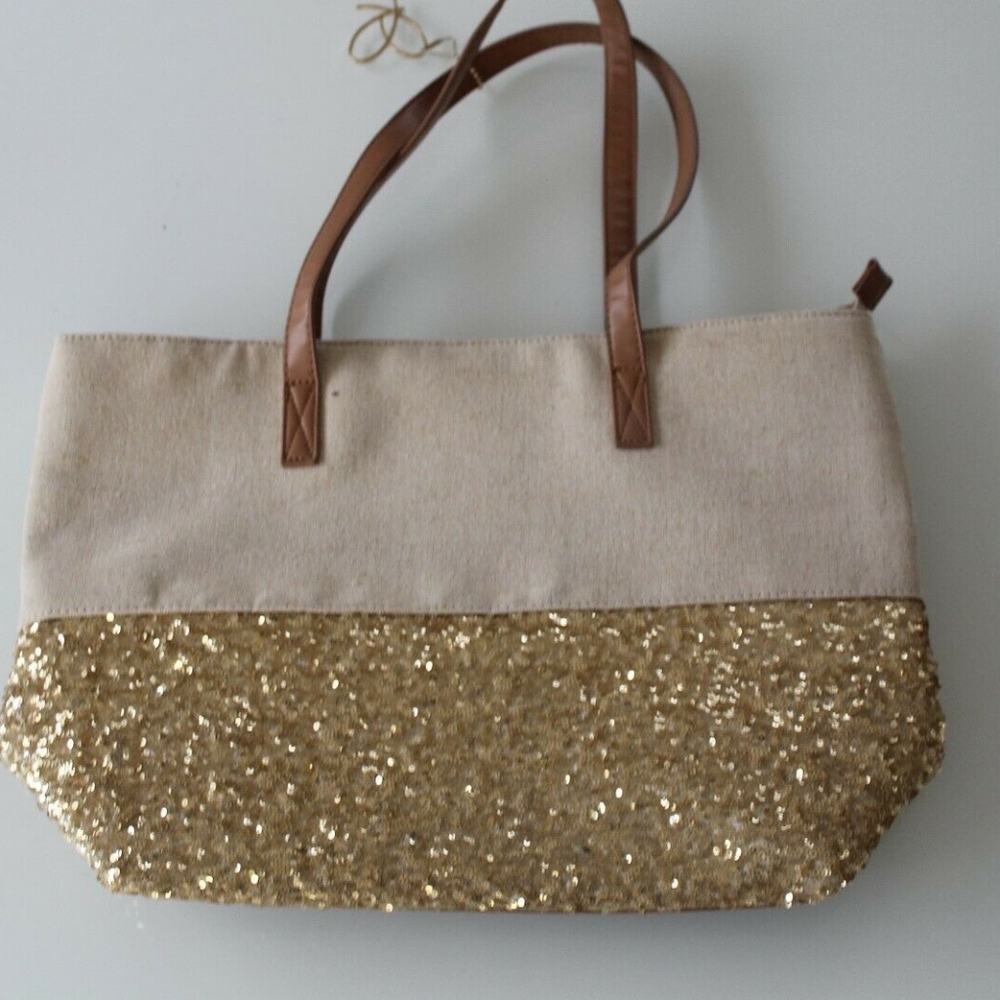 Large Canvas Bedazzled Italian Tote Bag